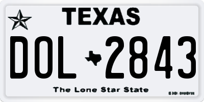 TX license plate DOL2843