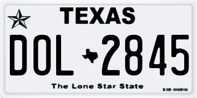 TX license plate DOL2845
