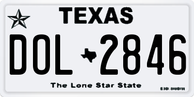 TX license plate DOL2846