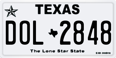 TX license plate DOL2848