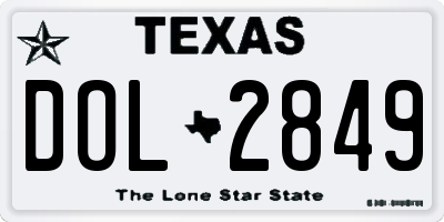 TX license plate DOL2849