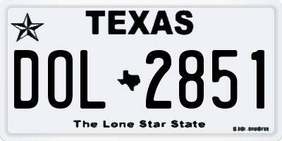 TX license plate DOL2851