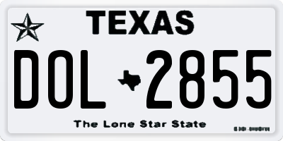 TX license plate DOL2855