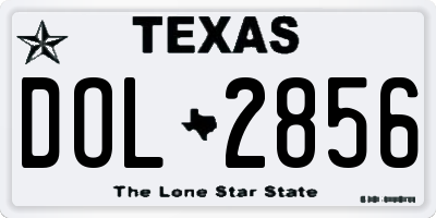 TX license plate DOL2856