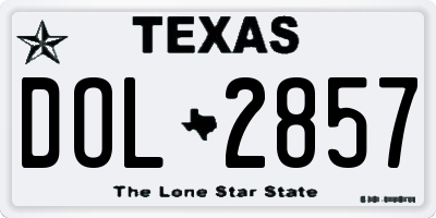 TX license plate DOL2857