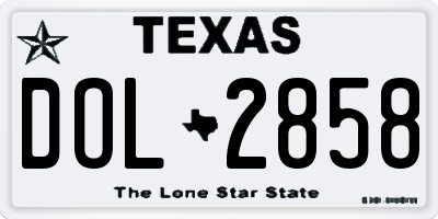 TX license plate DOL2858