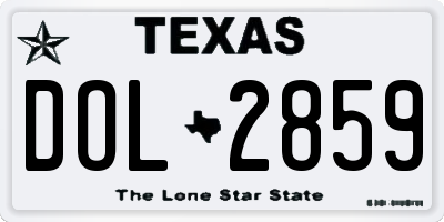 TX license plate DOL2859
