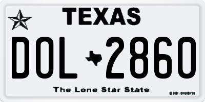 TX license plate DOL2860