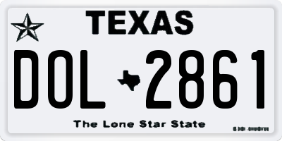 TX license plate DOL2861