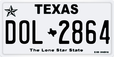 TX license plate DOL2864
