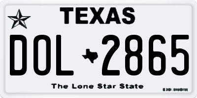 TX license plate DOL2865