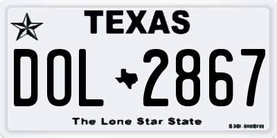 TX license plate DOL2867