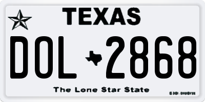 TX license plate DOL2868