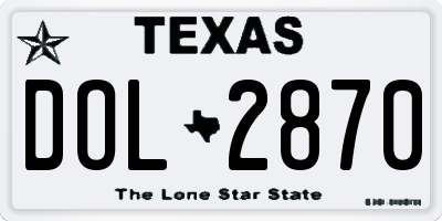TX license plate DOL2870