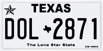TX license plate DOL2871