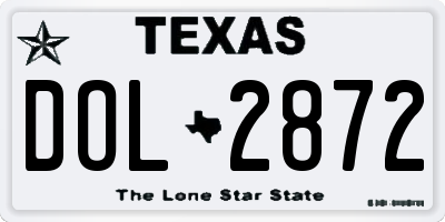 TX license plate DOL2872
