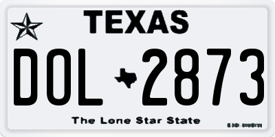 TX license plate DOL2873