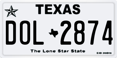 TX license plate DOL2874