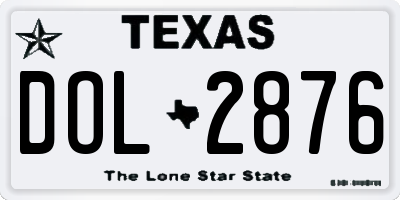 TX license plate DOL2876