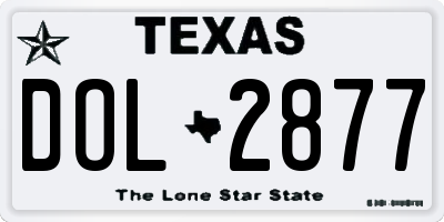 TX license plate DOL2877