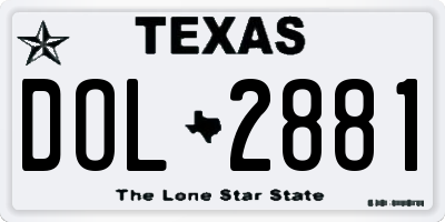 TX license plate DOL2881