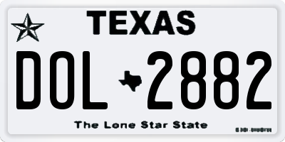 TX license plate DOL2882