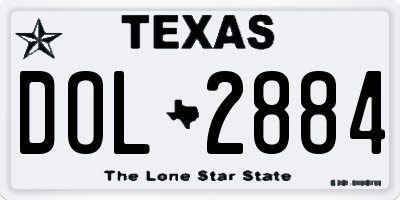 TX license plate DOL2884