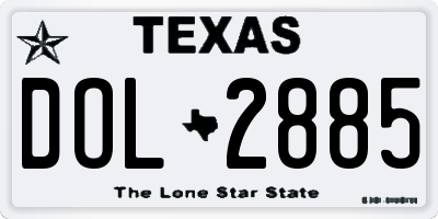 TX license plate DOL2885