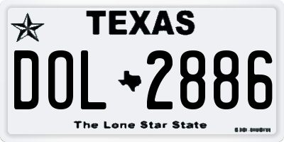 TX license plate DOL2886