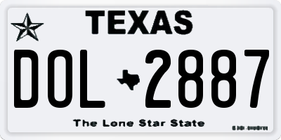 TX license plate DOL2887