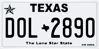 TX license plate DOL2890