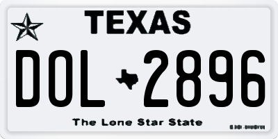 TX license plate DOL2896