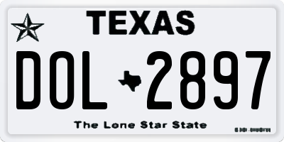 TX license plate DOL2897