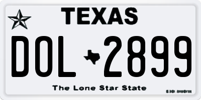 TX license plate DOL2899