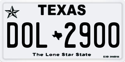 TX license plate DOL2900