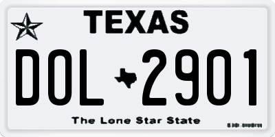 TX license plate DOL2901