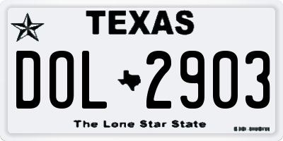 TX license plate DOL2903