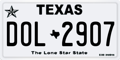 TX license plate DOL2907