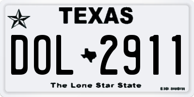 TX license plate DOL2911