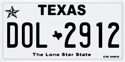 TX license plate DOL2912