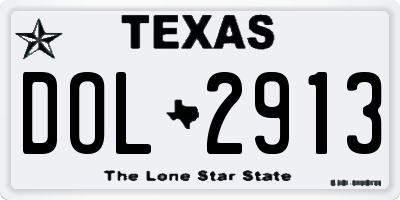 TX license plate DOL2913
