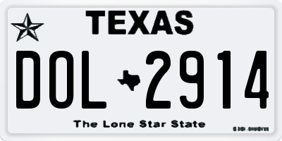 TX license plate DOL2914