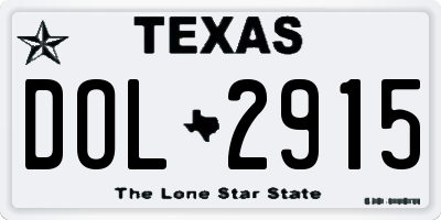 TX license plate DOL2915