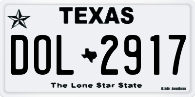 TX license plate DOL2917
