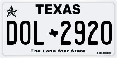 TX license plate DOL2920
