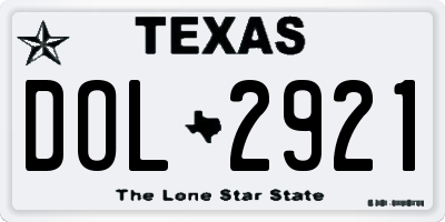 TX license plate DOL2921