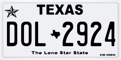 TX license plate DOL2924