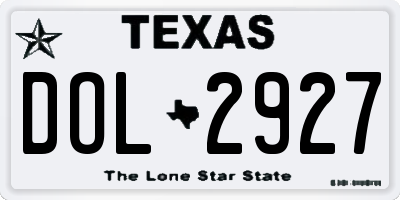 TX license plate DOL2927