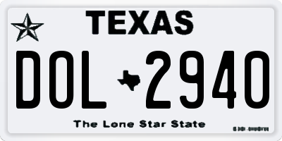 TX license plate DOL2940