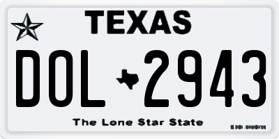 TX license plate DOL2943